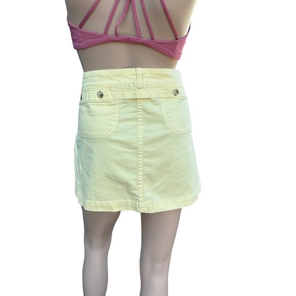New Citizens of Humanity Women's Yellow Flat Front Denim Mini Skirt Size 29 - Picture 4 of 10